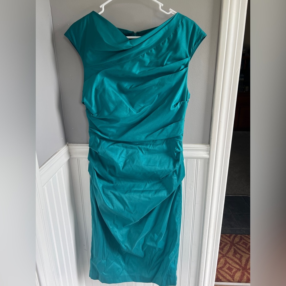 Puckered Bodycon Teal Dress